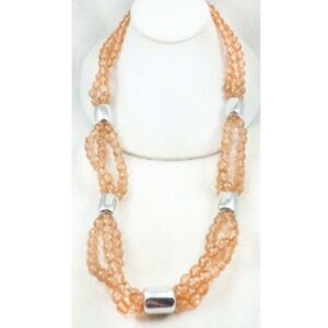 Kenneth Lane Peach Bead Triple Strand Necklace